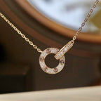 [LUXE JEWELRY] LOVE  FULL DIAMOND PENDANT NECKLACE