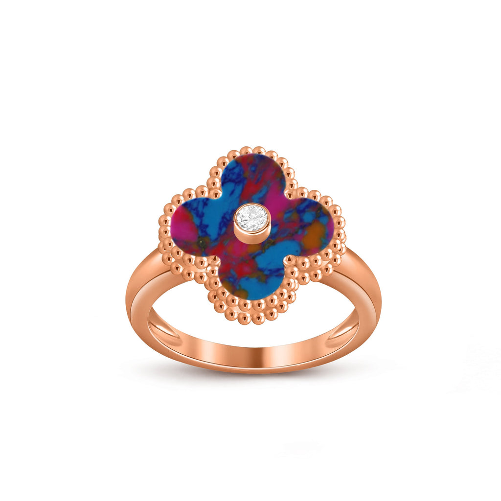 [LUXE JEWELRY]CLOVER DIAMOND RING ROSE GOLD COLLECTION