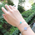 [LUXE JEWELRY]BUTTERFLY TURQUOISE BUTTERFLY BRACELET SILVER
