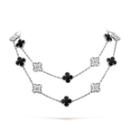 [LUXE JEWELRY]CLOVER 20 MOTIFS ONYX DIAMOND SILVER