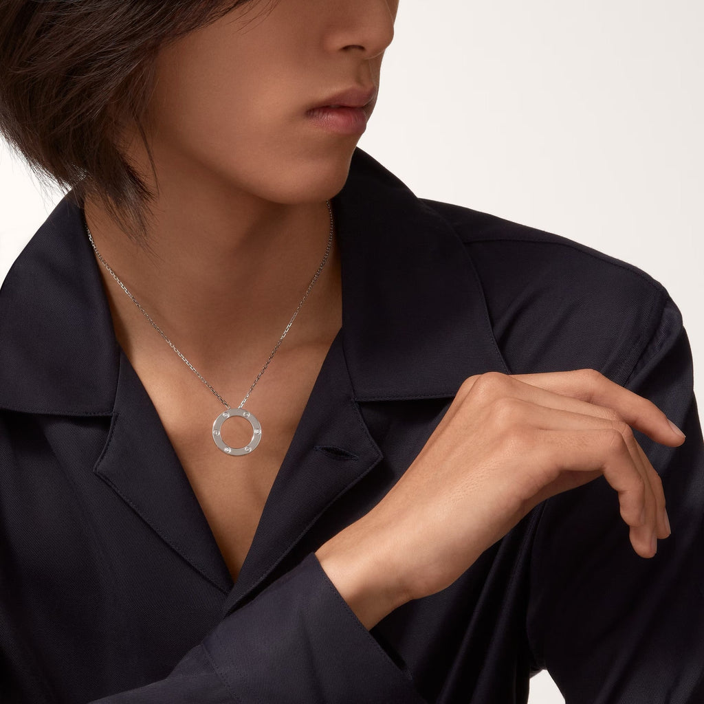 [LUXE JEWELRY] LOVE NECKLACE 16MM 3 DIAMONDS