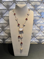 [LUXE JEWELRY]CLOVER 20 MOTIFS LASER CARNELIAN NECKLACE