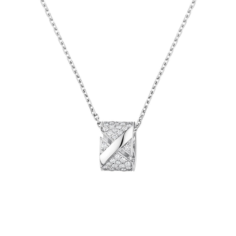 [LUXE JEWELRY]LIENS EVIDENCE DIAMOND PAVED NECKLACE