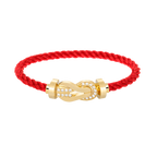 [LUXE JEWELRY]CHANCE LARGE 8 FIGURE BUCKLE HALF DIAMOND BRACELET GOLD