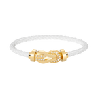 [LUXE JEWELRY]CHANCE LARGE 8 FIGURE BUCKLE HALF DIAMOND BRACELET GOLD