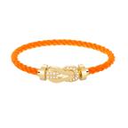 [LUXE JEWELRY]CHANCE LARGE 8 FIGURE BUCKLE HALF DIAMOND BRACELET GOLD
