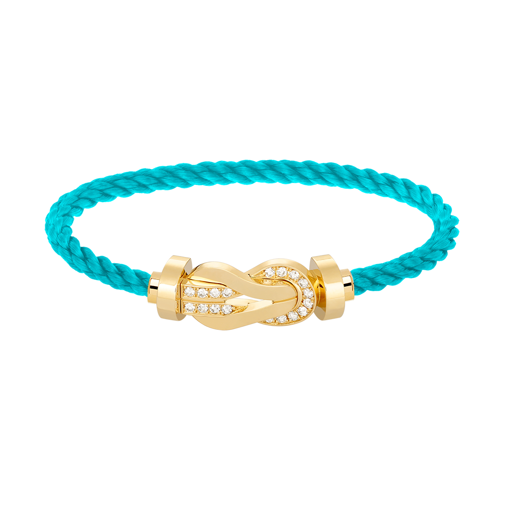 [LUXE JEWELRY]CHANCE LARGE 8 FIGURE BUCKLE HALF DIAMOND BRACELET GOLD