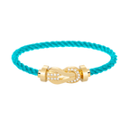 [LUXE JEWELRY]CHANCE LARGE 8 FIGURE BUCKLE HALF DIAMOND BRACELET GOLD