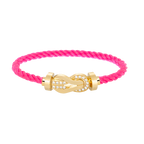 [LUXE JEWELRY]CHANCE LARGE 8 FIGURE BUCKLE HALF DIAMOND BRACELET GOLD