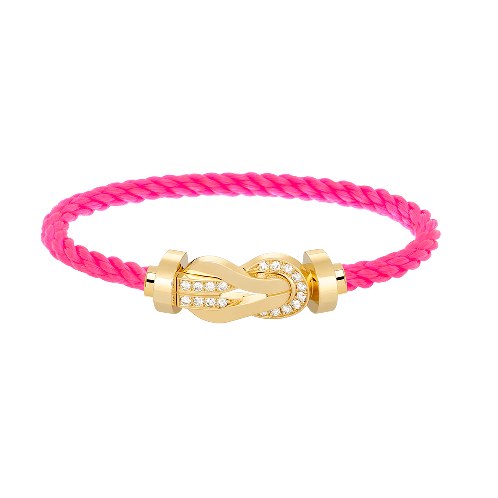 [LUXE JEWELRY]CHANCE LARGE 8 FIGURE BUCKLE HALF DIAMOND BRACELET GOLD