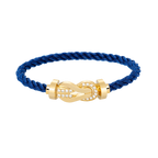 [LUXE JEWELRY]CHANCE LARGE 8 FIGURE BUCKLE HALF DIAMOND BRACELET GOLD