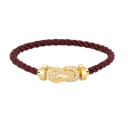 [LUXE JEWELRY]CHANCE LARGE 8 FIGURE BUCKLE HALF DIAMOND BRACELET GOLD