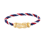[LUXE JEWELRY]CHANCE LARGE 8 FIGURE BUCKLE HALF DIAMOND BRACELET GOLD