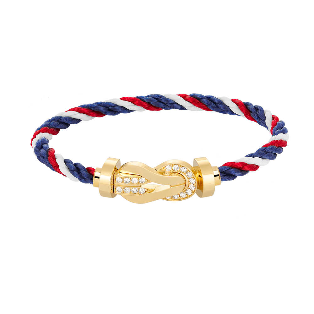 [LUXE JEWELRY]CHANCE LARGE 8 FIGURE BUCKLE HALF DIAMOND BRACELET GOLD