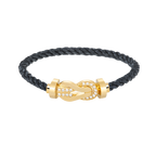 [LUXE JEWELRY]CHANCE LARGE 8 FIGURE BUCKLE HALF DIAMOND BRACELET GOLD