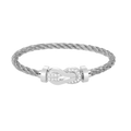 [LUXE JEWELRY]CHANCE LARGE 8 FIGURE BUCKLE HALF DIAMOND BRACELET SILVER