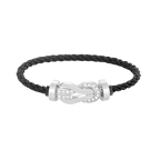 [LUXE JEWELRY]CHANCE LARGE 8 FIGURE BUCKLE HALF DIAMOND BRACELET SILVER