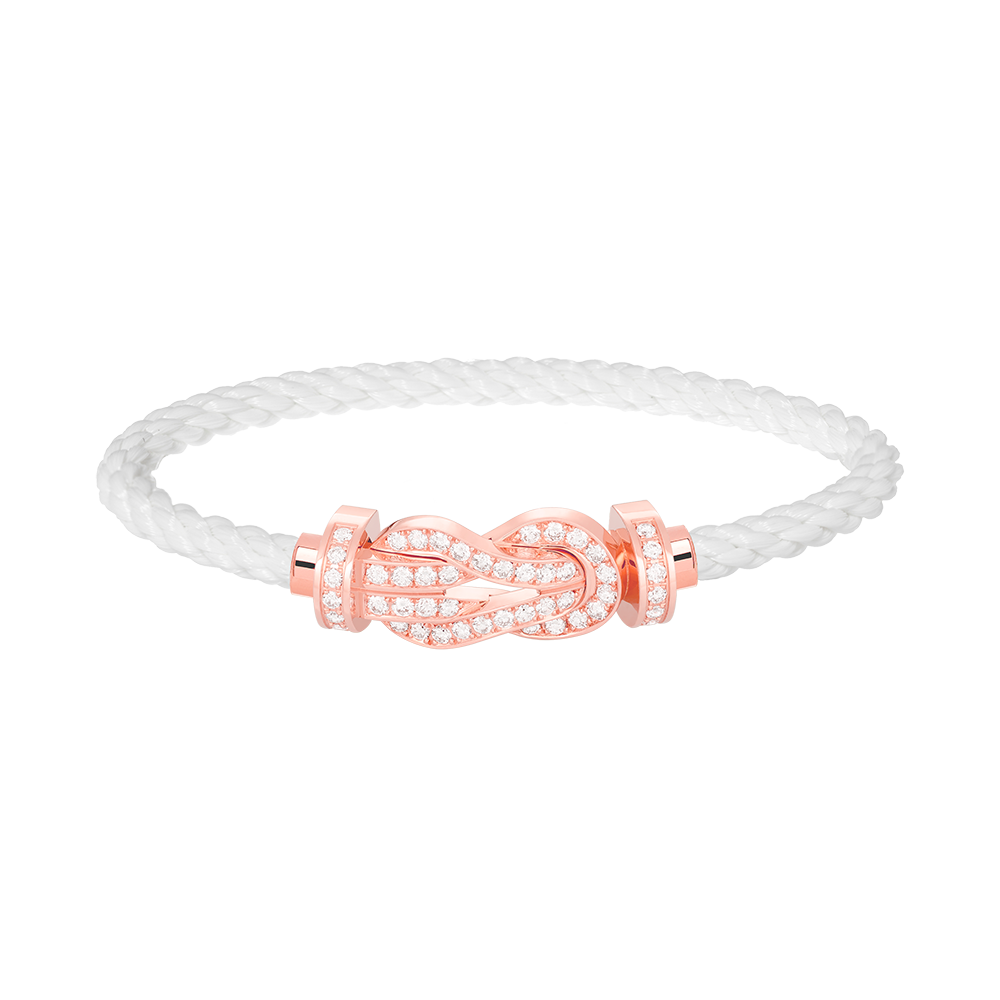 [LUXE JEWELRY]CHANCE LARGE 8 FIGURE BUCKLE FULL DIAMOND BRACELET ROSE GOLD