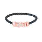 [LUXE JEWELRY]CHANCE LARGE 8 FIGURE BUCKLE FULL DIAMOND BRACELET ROSE GOLD
