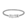 [LUXE JEWELRY]CHANCE LARGE 8 FIGURE BUCKLE FULL DIAMOND BRACELET SILVER