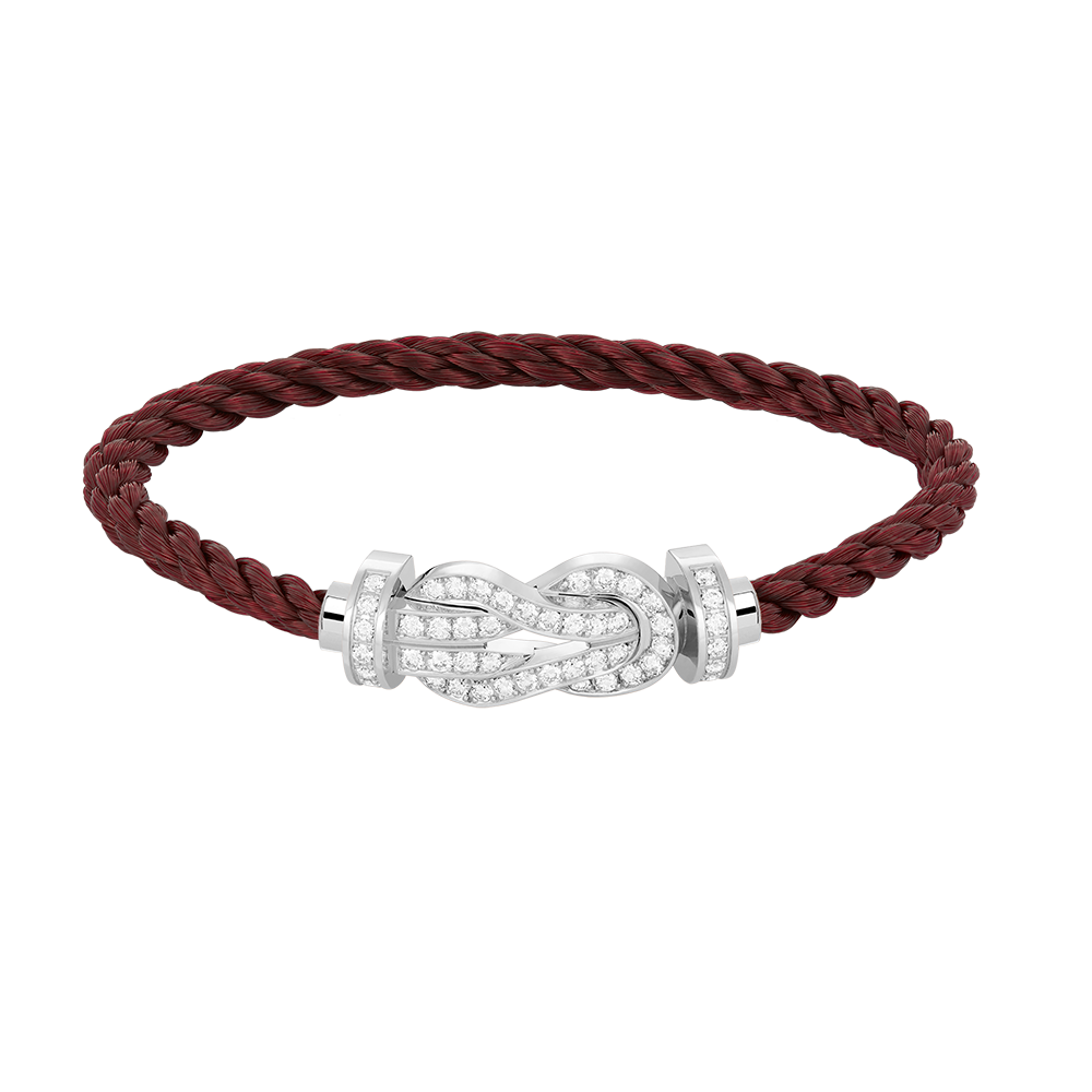 [LUXE JEWELRY]CHANCE LARGE 8 FIGURE BUCKLE FULL DIAMOND BRACELET SILVER