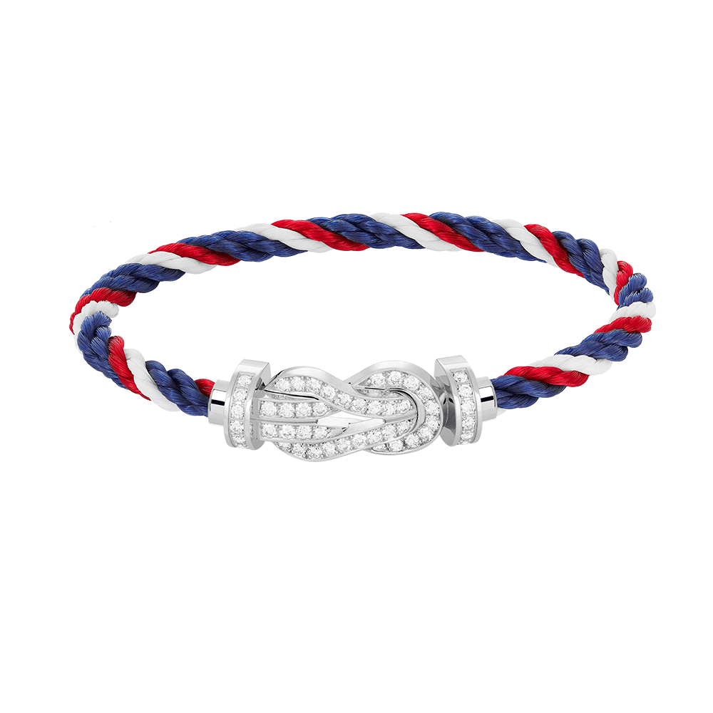 [LUXE JEWELRY]CHANCE LARGE 8 FIGURE BUCKLE FULL DIAMOND BRACELET SILVER