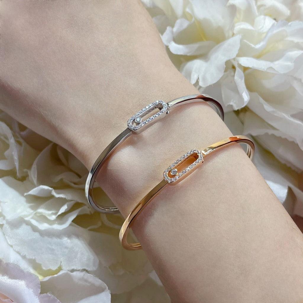 [LUXE JEWELRY]Move Uno pavé flex bangle medium