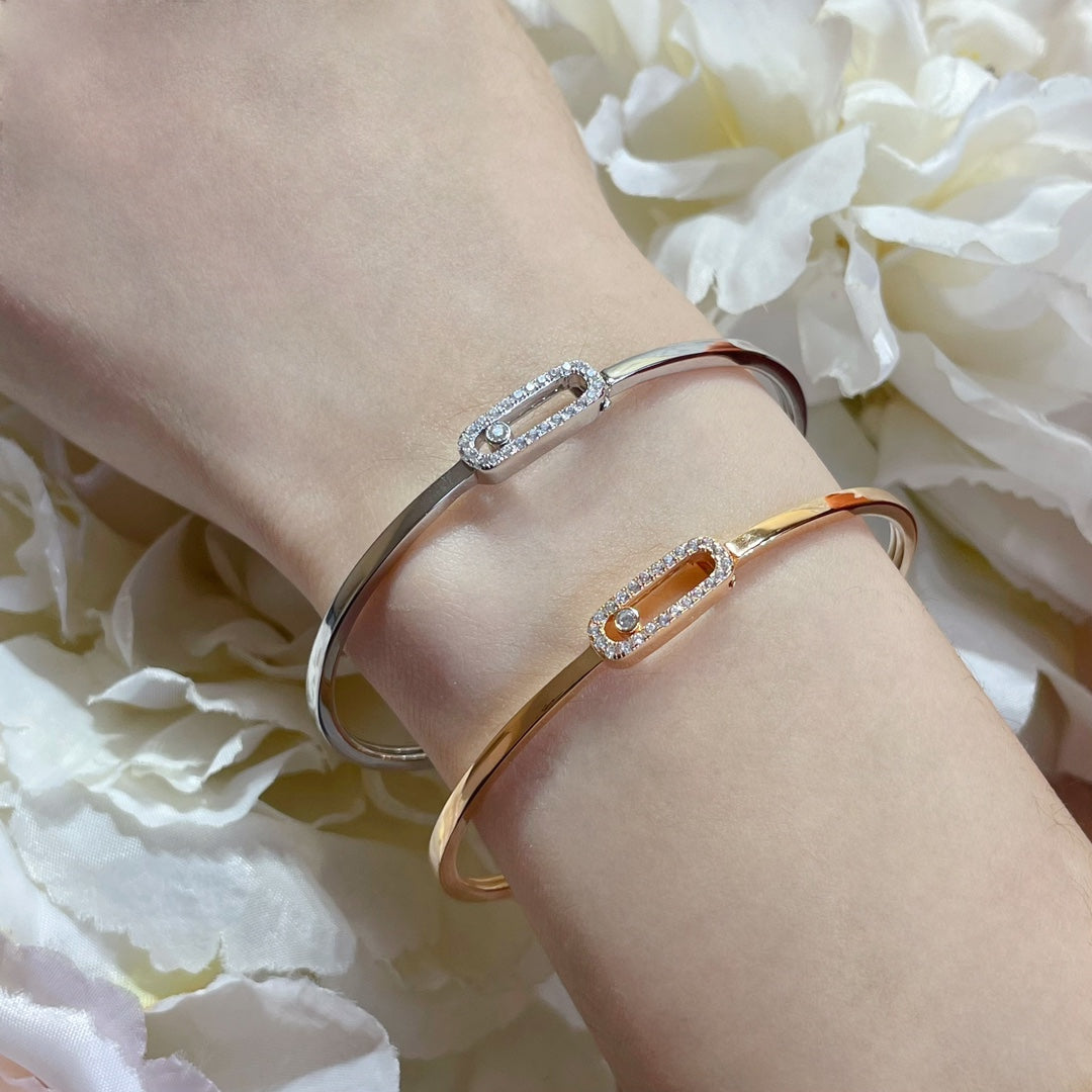 [LUXE JEWELRY]Move Uno pavé flex bangle medium