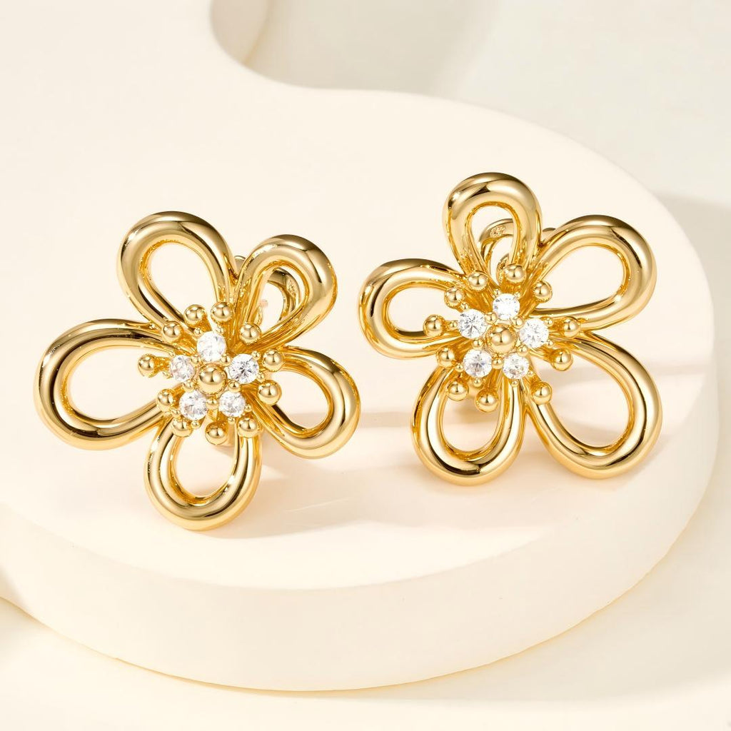 [LUXE JEWELRY] Flowerlace Earring Diamond 5 stones