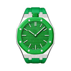 Oak Pop Green Steel Silicone Strap