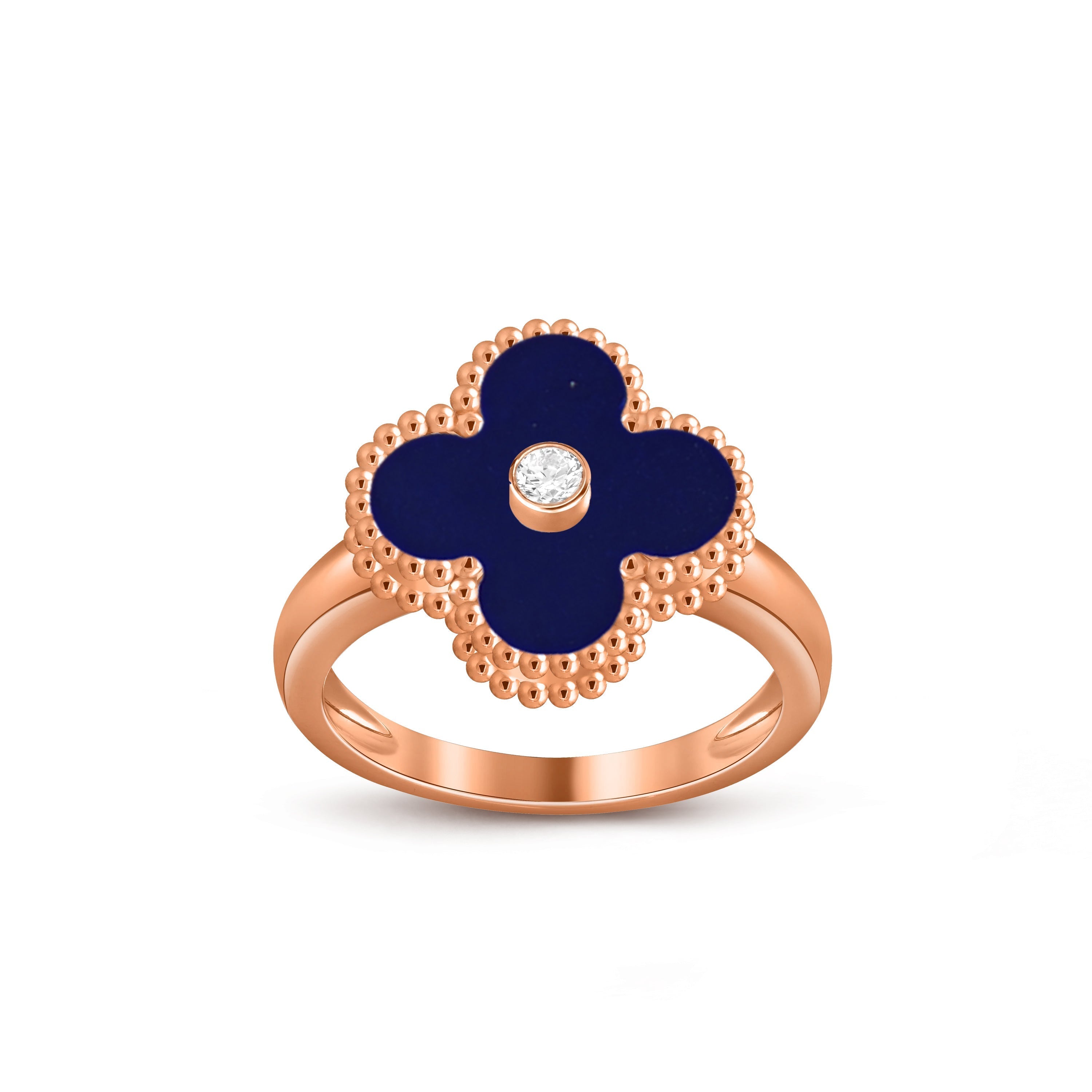 [LUXE JEWELRY]CLOVER DIAMOND RING ROSE GOLD COLLECTION