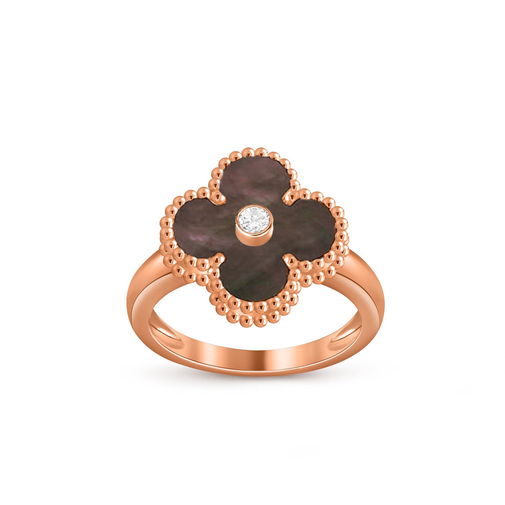 [LUXE JEWELRY]CLOVER DIAMOND RING ROSE GOLD COLLECTION
