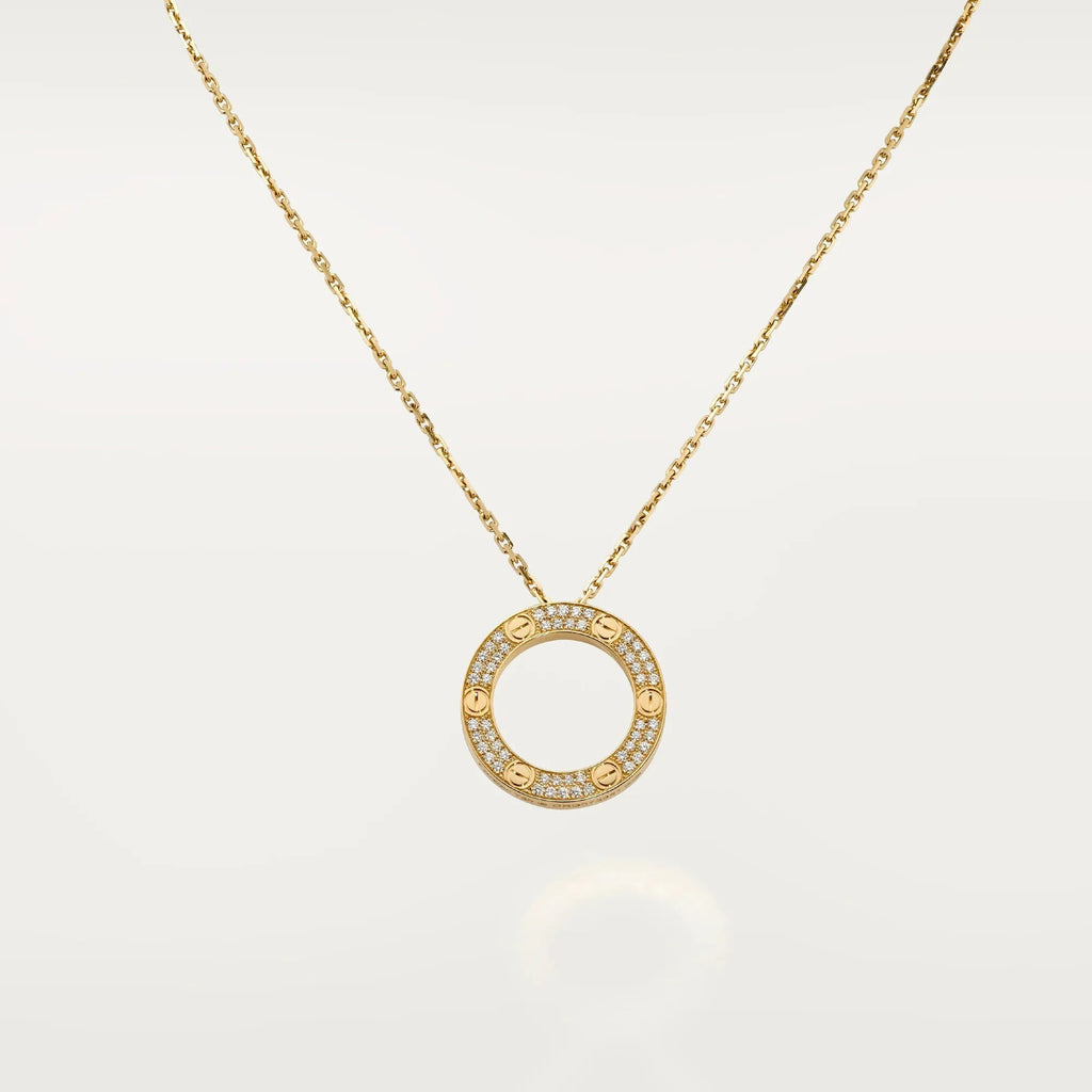 [LUXE JEWELRY] LOVE NECKLACE 16MM  FULL DIAMOND