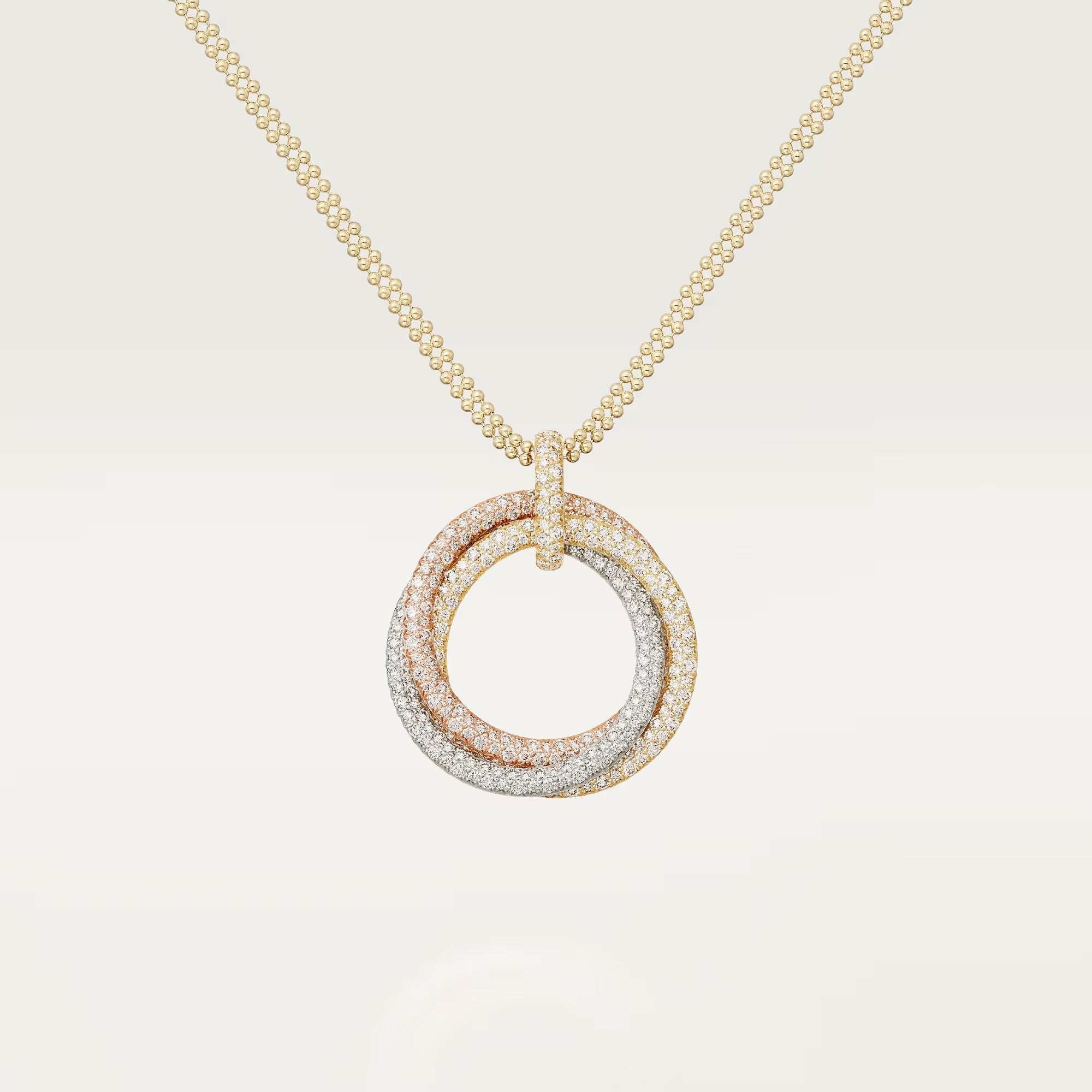 [LUXE JEWELRY] TRINITY LARGE FULL DIAMOND  NECKLACE
