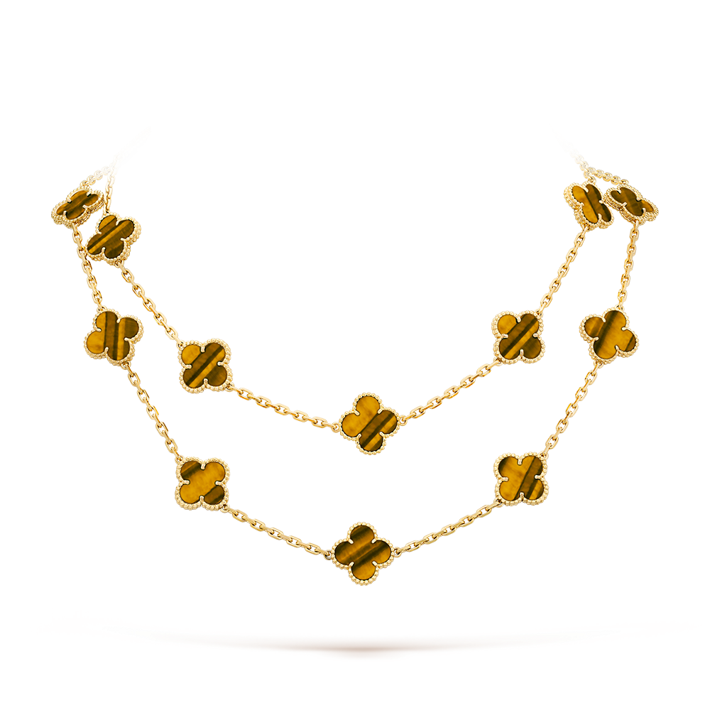 [LUXE JEWELRY]CLOVER 20 MOTIFS TIGER EYE ROSE GOLD