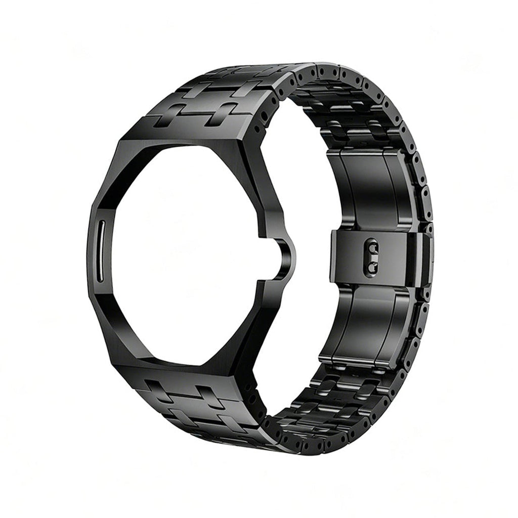 Oak Pop Black Steel  Silicone Strap