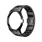 Oak Pop Black Steel  Silicone Strap