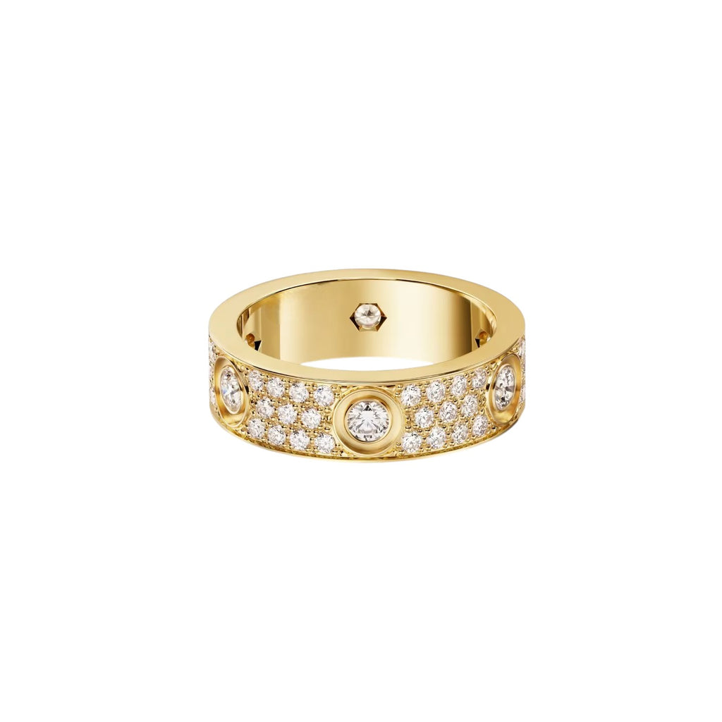 [LUXE JEWELRY] LOVE 5.5MM FULL-PAVE 6-DIAMOND RING