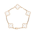[LUXE JEWELRY]CLOVER 5 MOTIF ROCK CRYSTAL BRACELET
