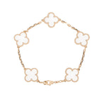 [LUXE JEWELRY]CLOVER 5 MOTIF ROCK CRYSTAL BRACELET