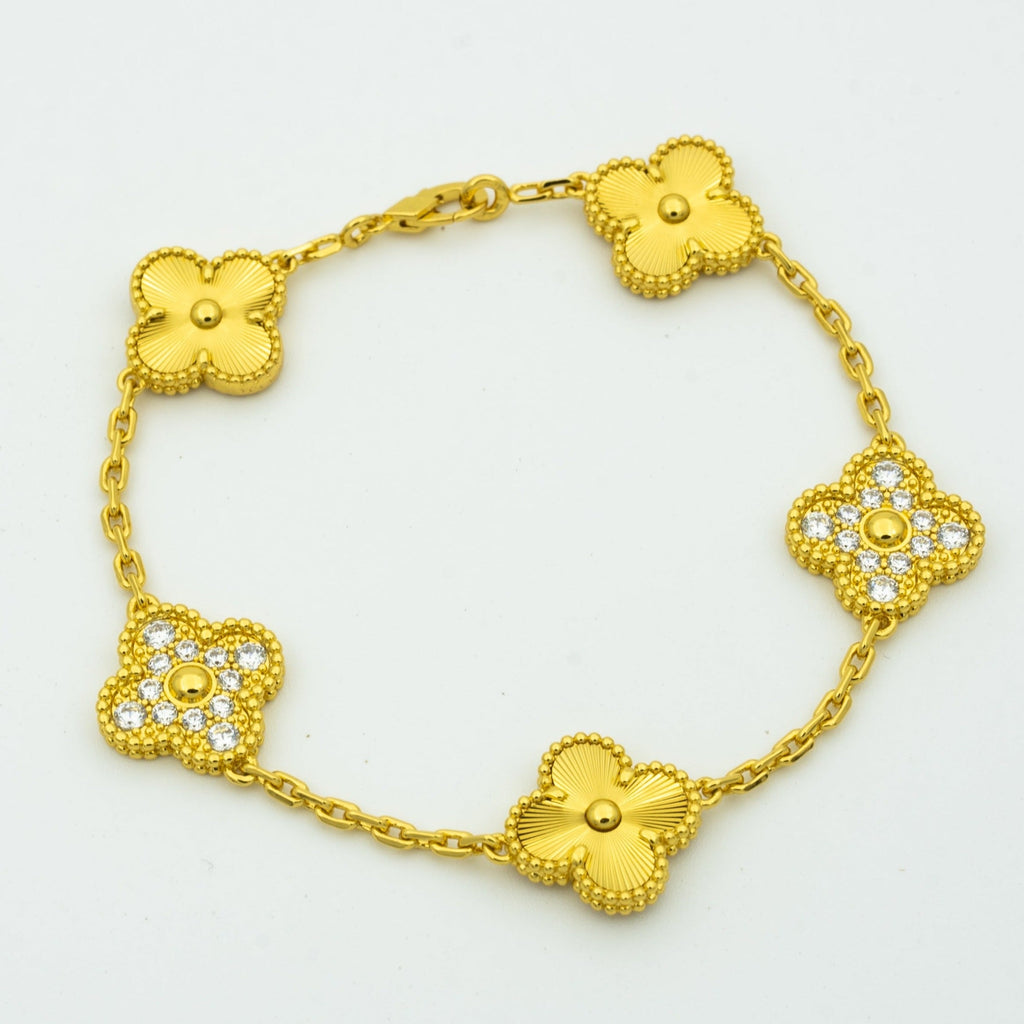 [LUXE JEWELRY] CLOVER 5 MOTIF LASER BRACELET COLLECTION