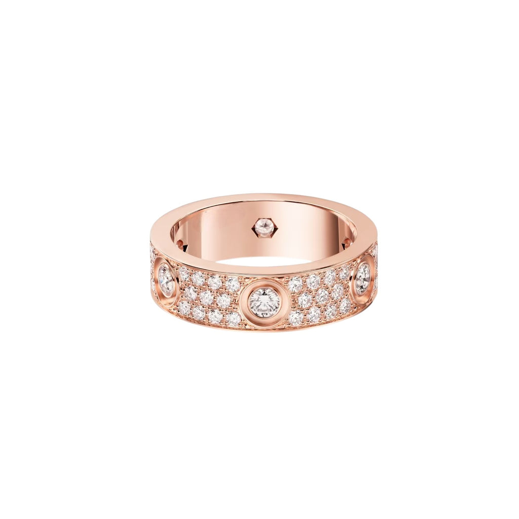 [LUXE JEWELRY] LOVE 5.5MM FULL-PAVE 6-DIAMOND RING
