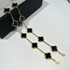 [LUXE JEWELRY] CLOVER 5 MOTIF ONYXS BRACELET COLLECTION