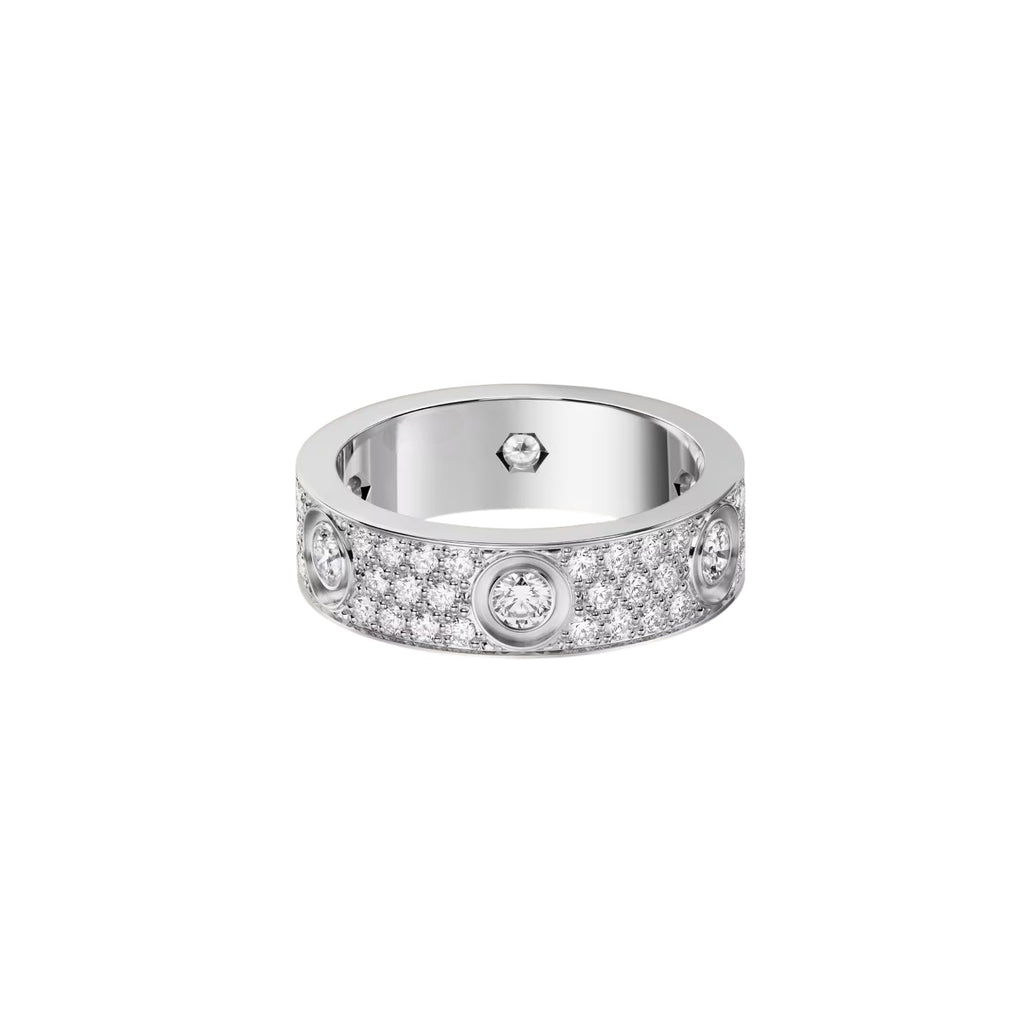 [LUXE JEWELRY] LOVE 5.5MM FULL-PAVE 6-DIAMOND RING