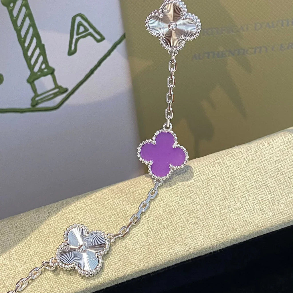 [LUXE JEWELRY] CLOVER 5 MOTIF VIOLET BRACELET COLLECTION