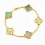 [LUXE JEWELRY] CLOVER 5 MOTIF GRAY MOP BRACELET COLLECTION