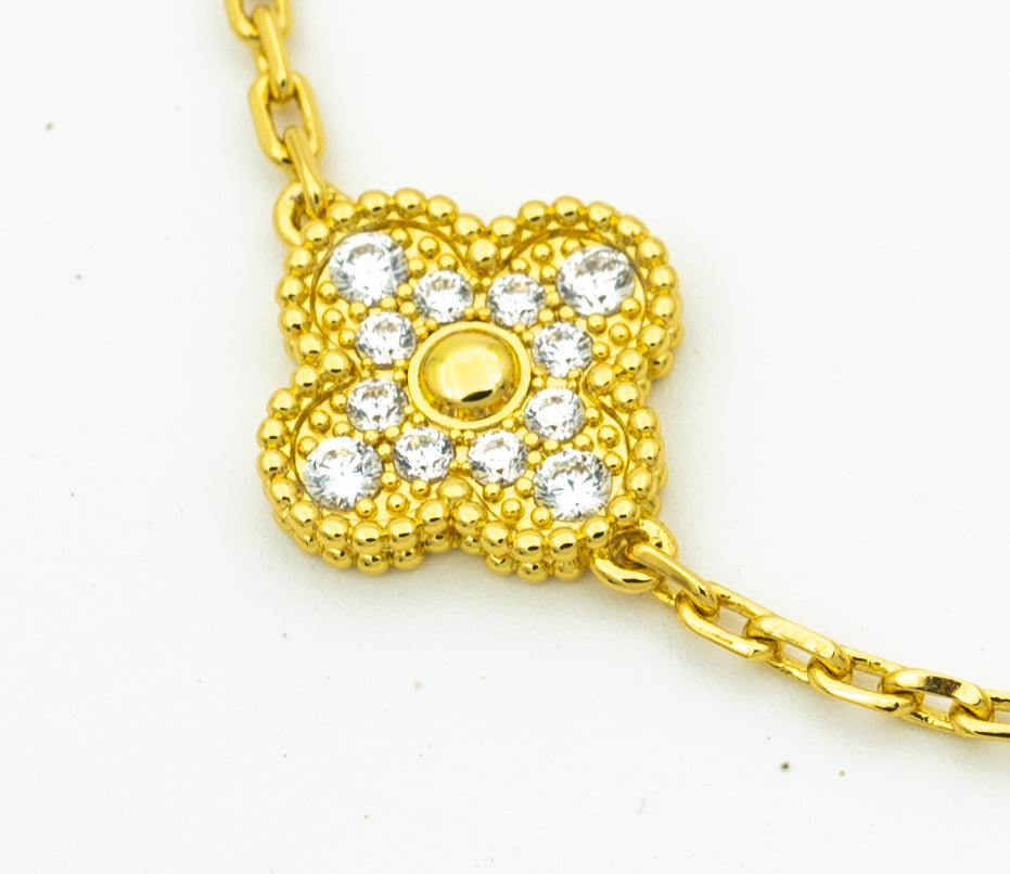 [LUXE JEWELRY] CLOVER 5 MOTIF LASER BRACELET COLLECTION