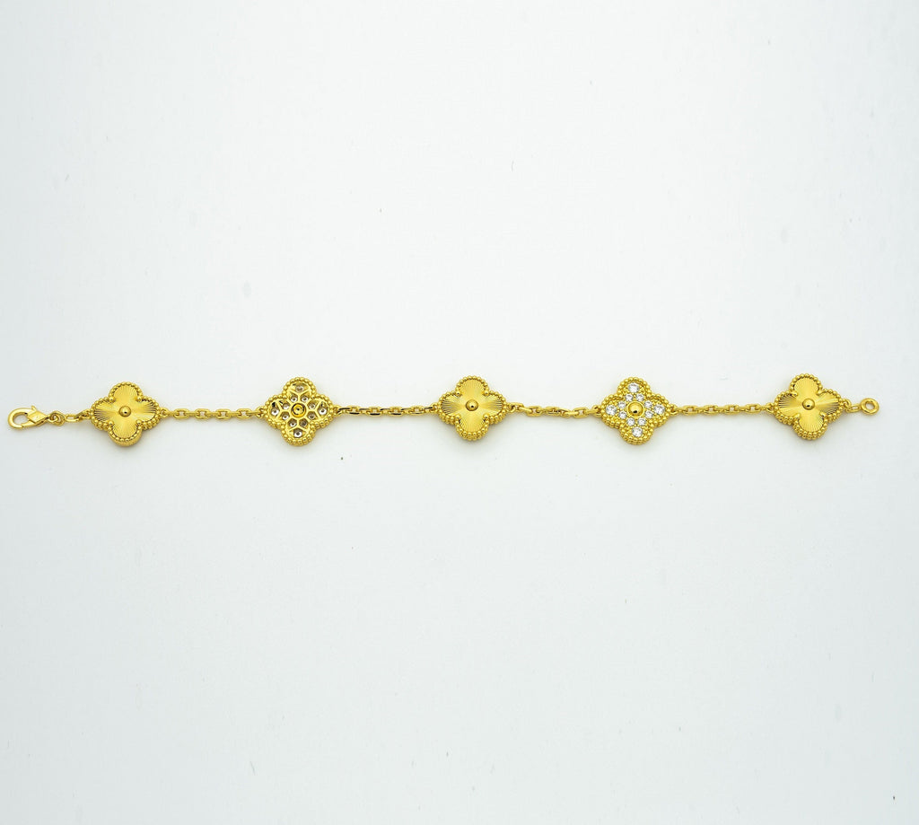 [LUXE JEWELRY] CLOVER 5 MOTIF LASER BRACELET COLLECTION
