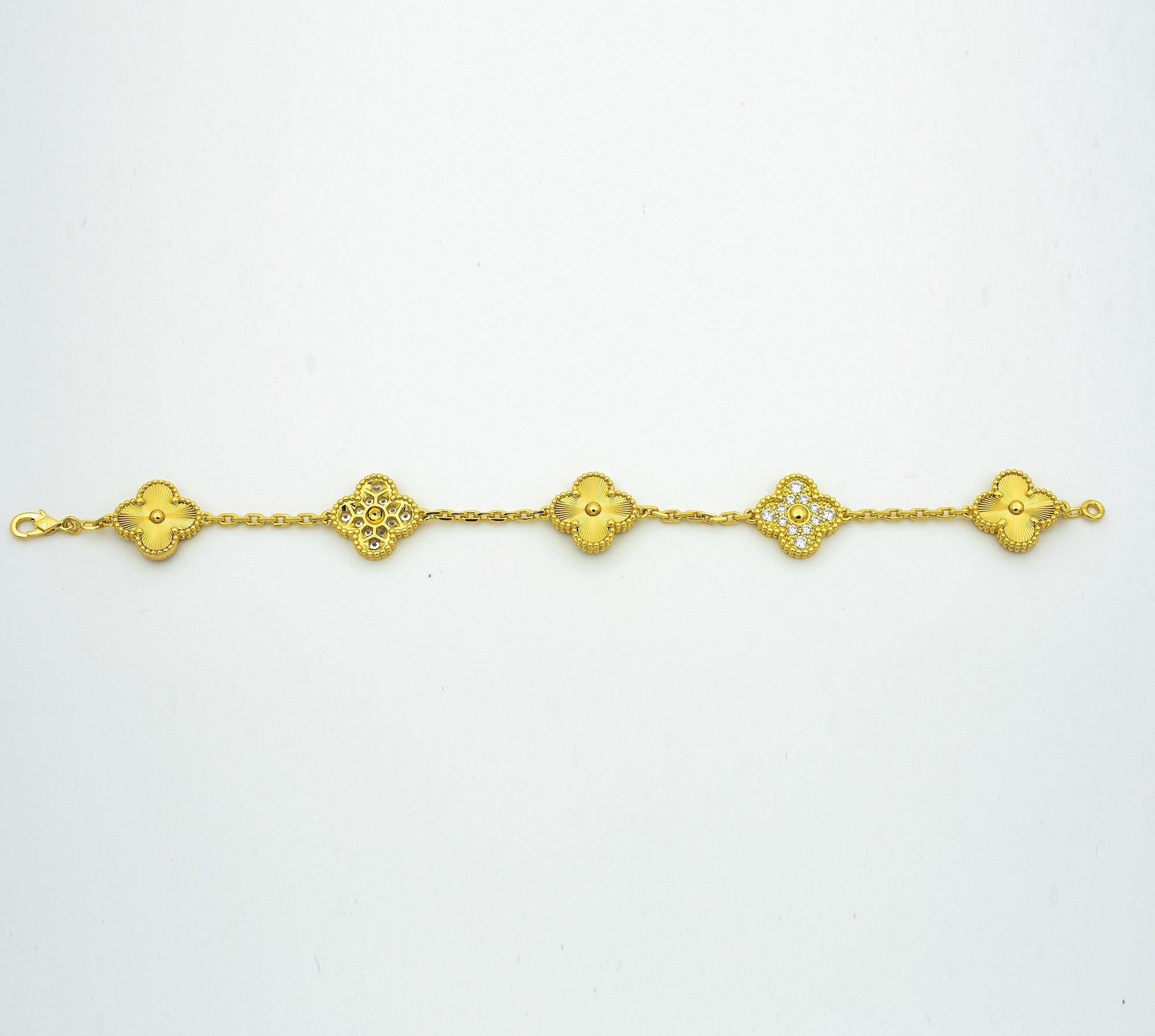 [LUXE JEWELRY] CLOVER 5 MOTIF LASER BRACELET COLLECTION