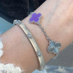 [LUXE JEWELRY] CLOVER 5 MOTIF VIOLET BRACELET COLLECTION